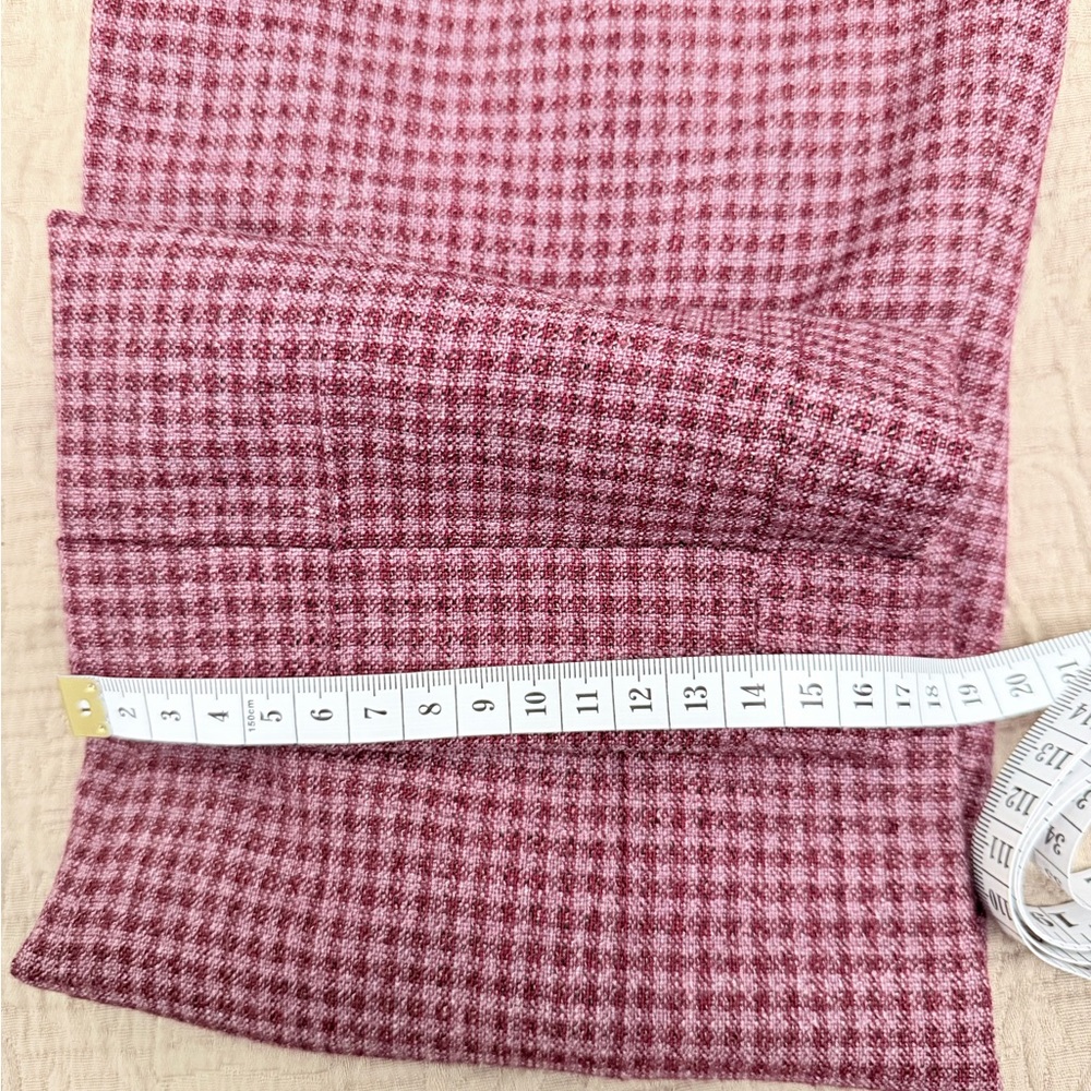 Never Worn Paul Smith Burgundy Gingham Check Wool Pants Tailored Fit Waist 30 - Picture 7 of 7
